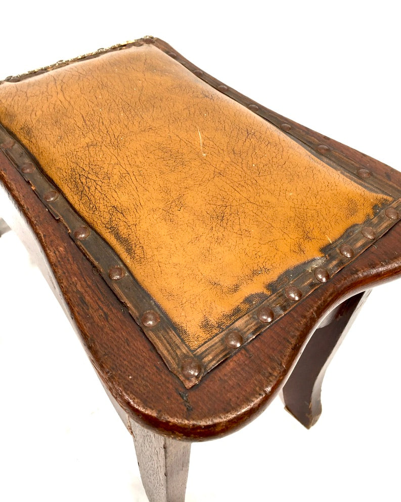 Antique Early 20th Century Wooden Shoe Shop Fitting Stool / Shine Seat c.1920