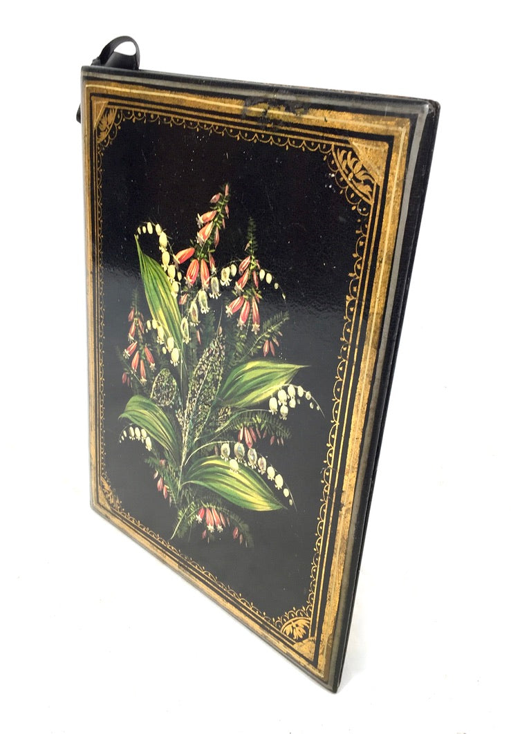 Antique 19th Century Victorian Papier Mache Blotter / Notepad Holder c.1890
