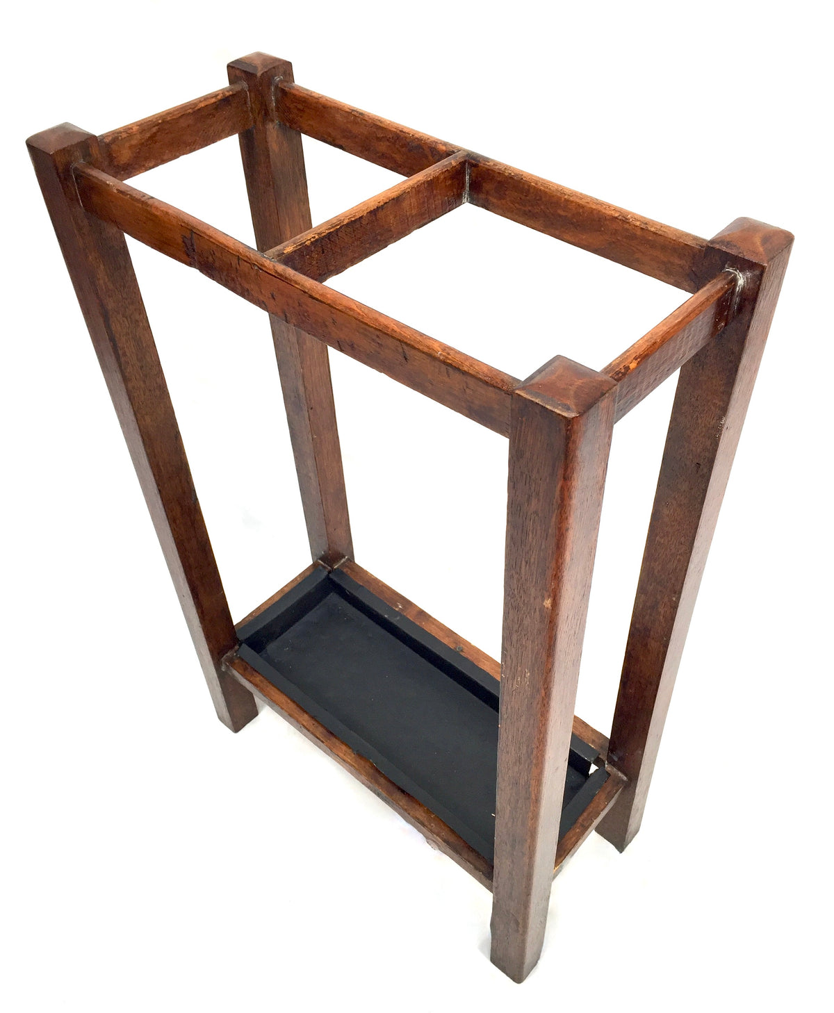 Antique Entrance Hall Oak Wooden Stick and Umbrella Stand Holder c.1930