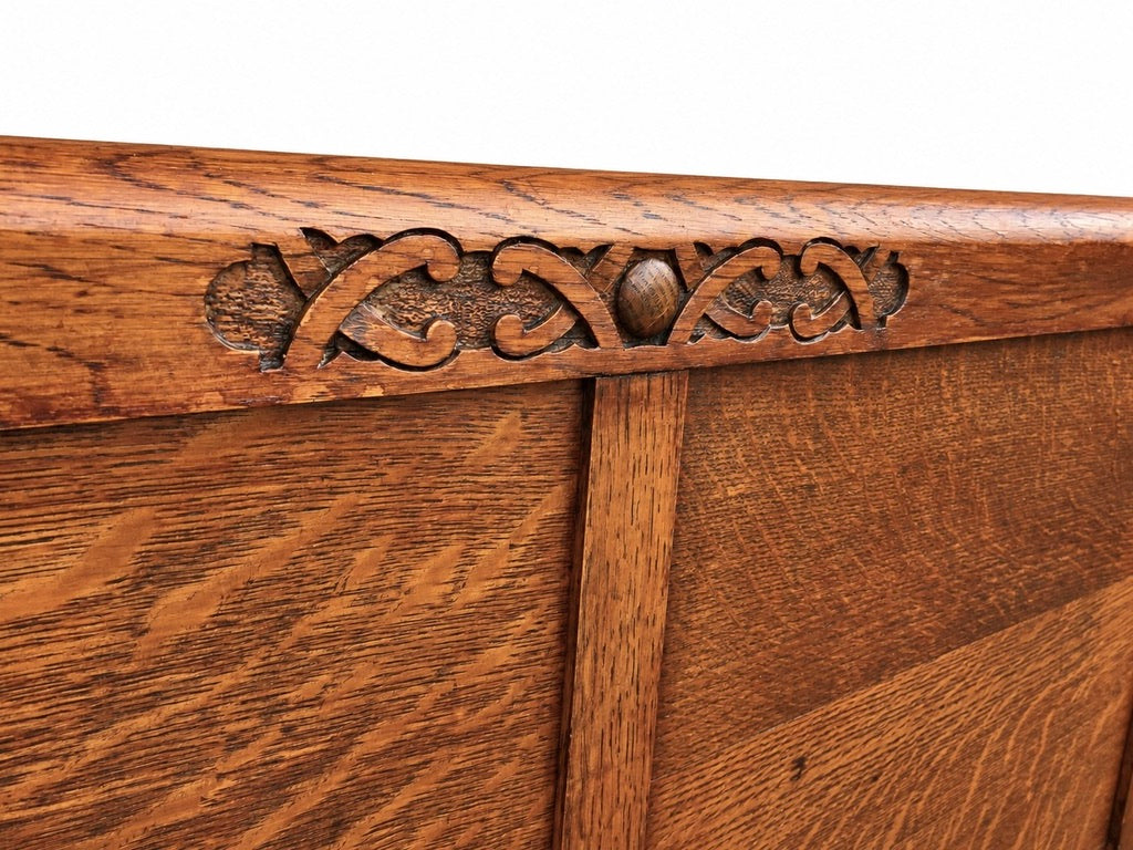 Antique Early 20th Century Oak Wooden Entrance Hall Monks Bench / Storage Seat