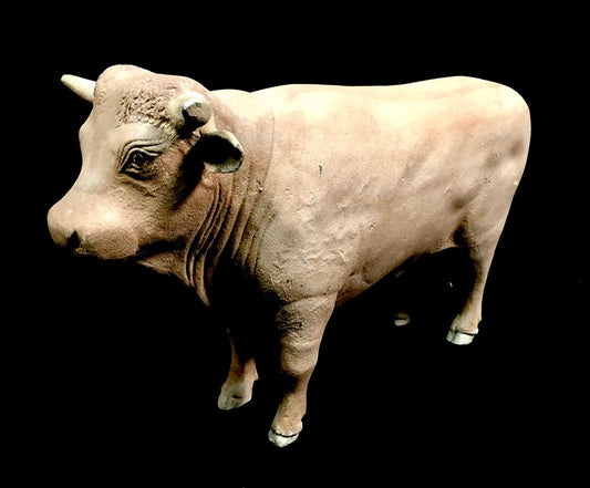 Antique Butchers Shop Counter Tabletop Bull / Cow Sculpture Figurine Statue
