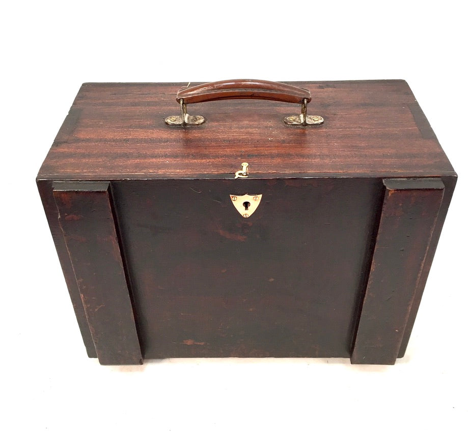 Antique Wooden Engineers Toolbox / Tool Box / Collectors Cabinet / Storage Box