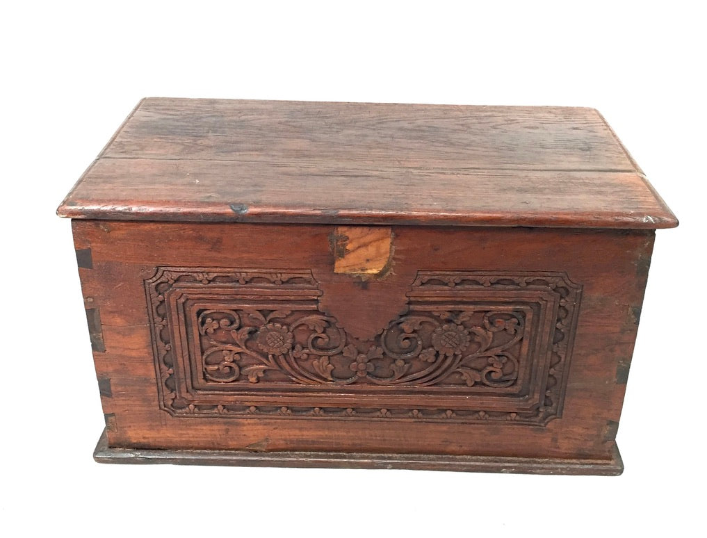Antique Wooden Carved Blanket Box / Coffer Storage Chest Trunk / Indonesian