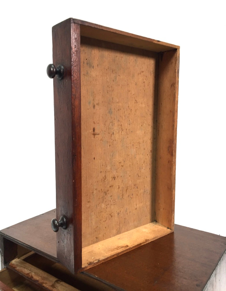 Antique Tabletop Wooden Chest of Collectors Drawers / Storage Box / Cabinet