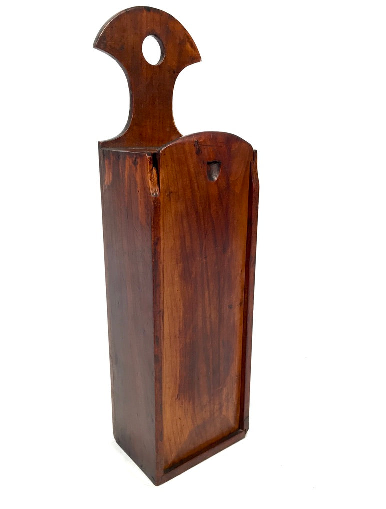 Antique Gothic Revival Wooden Candle Box / c.1900 Wall Hanging / Tabletop
