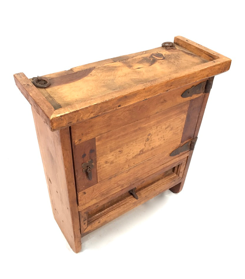 Vintage Wooden Tabletop Cupboard / Wall Hanging Storage Cabinet Box / Antique