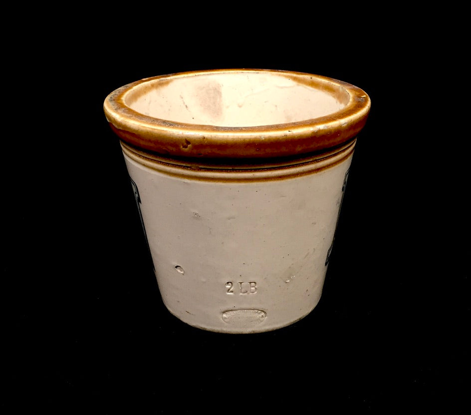 Antique Advertising - Lipton Stoneware Butter Dairy Crock / Pot Utensil Holder