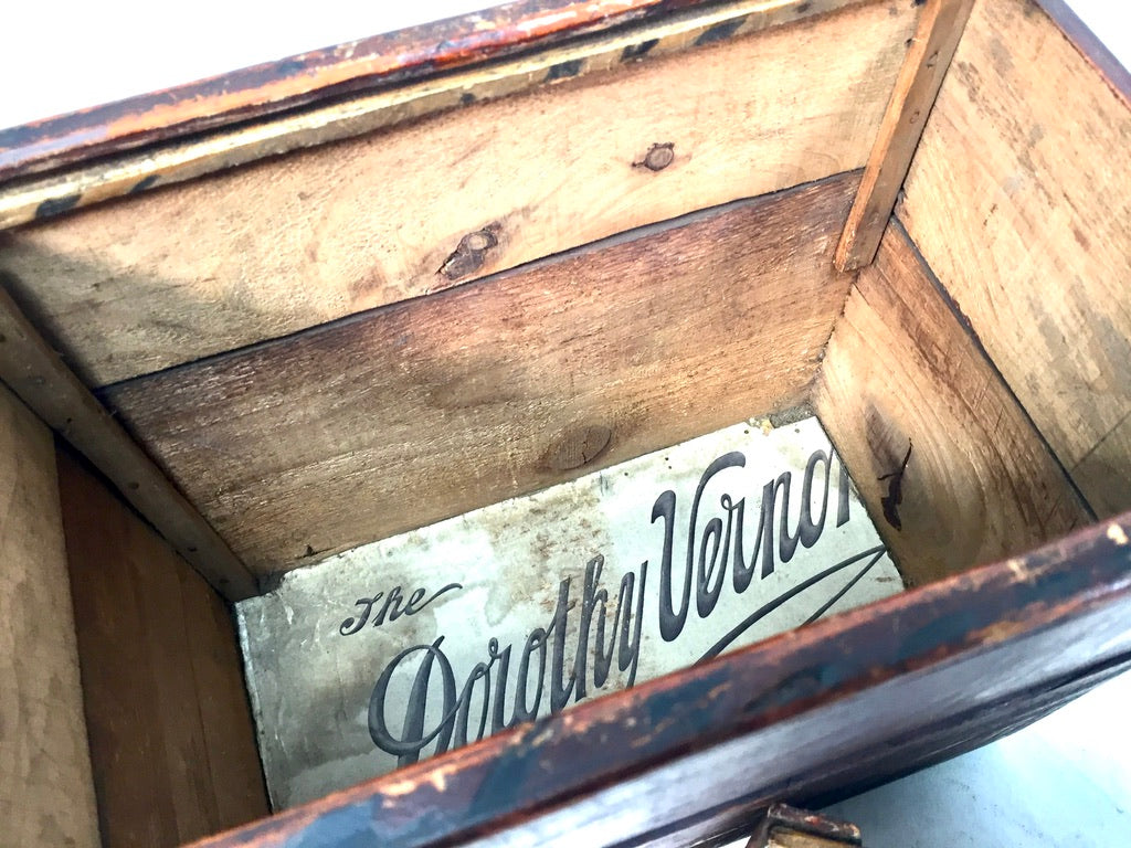 Antique Advertising Wooden Reeves Marzipan Walnut Confectionery Shop Display Box