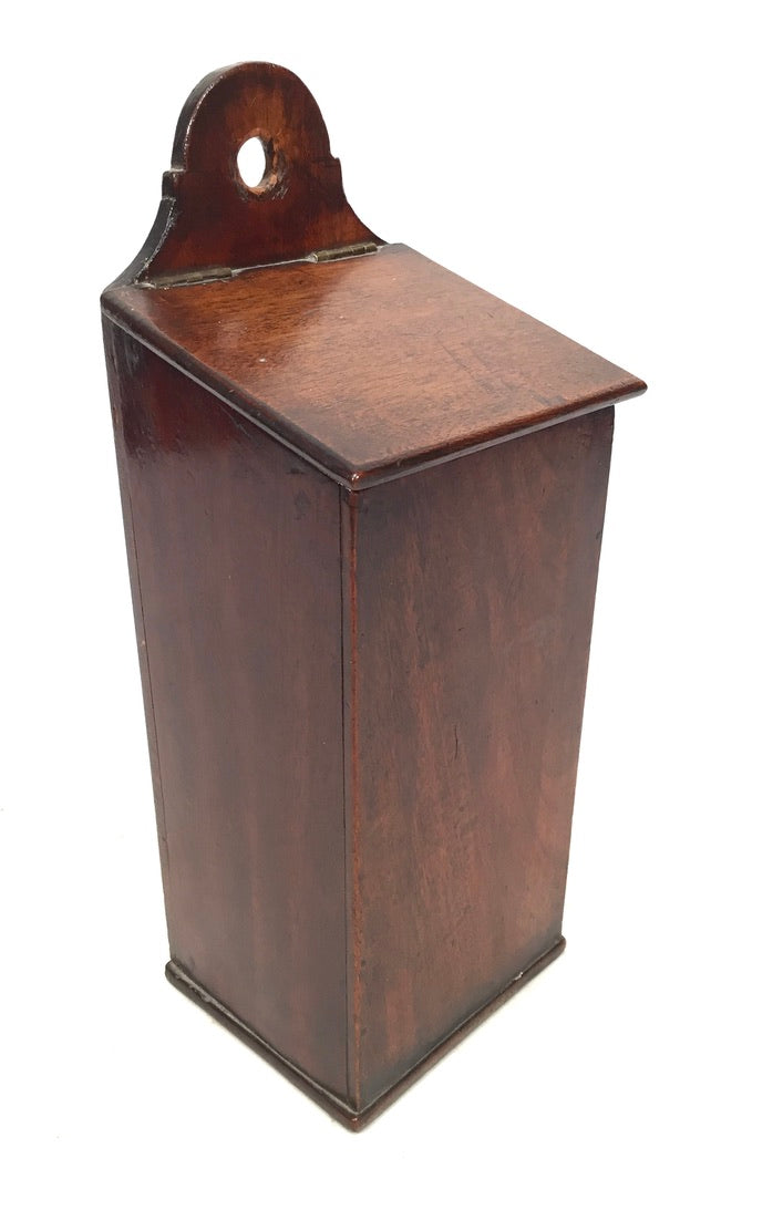 Antique Victorian Mahogany Wooden Candle Box c.1890 Tabletop Box / Wall Hanging