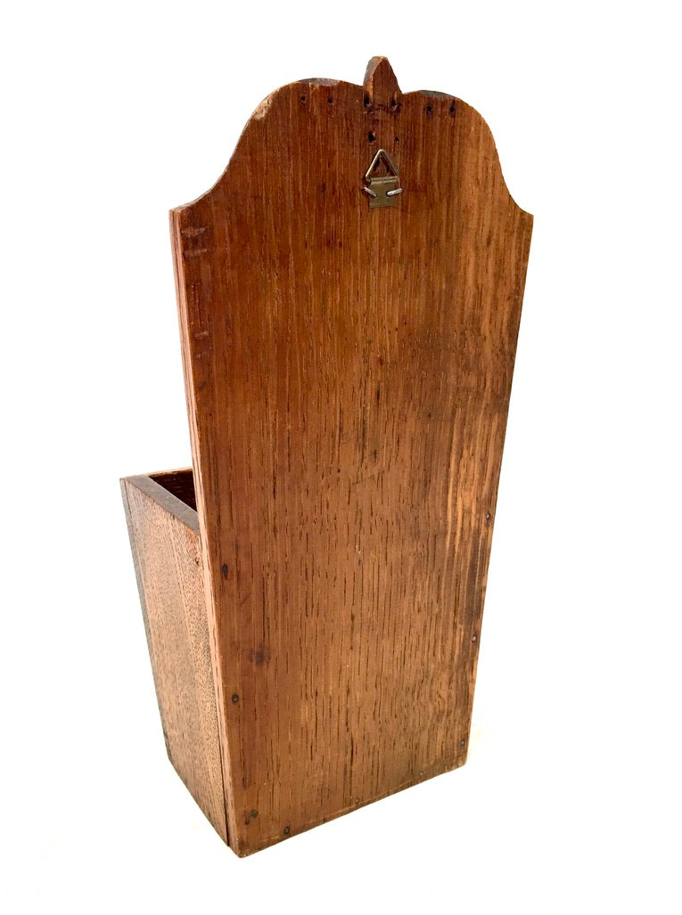 Antique Wooden Tabletop / Wall Hanging Wooden Candle Box Church Used c.1930