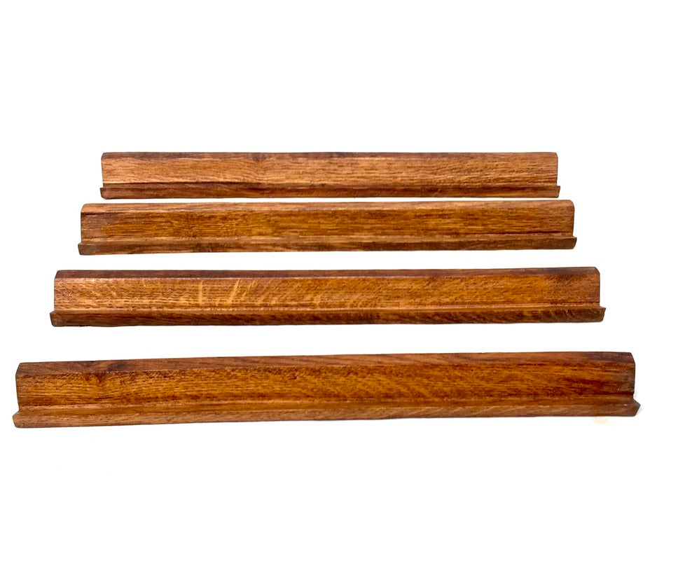 Antique Set of Four Wooden Oak Mahjong Tile Racks / Mah Jong Game Rack