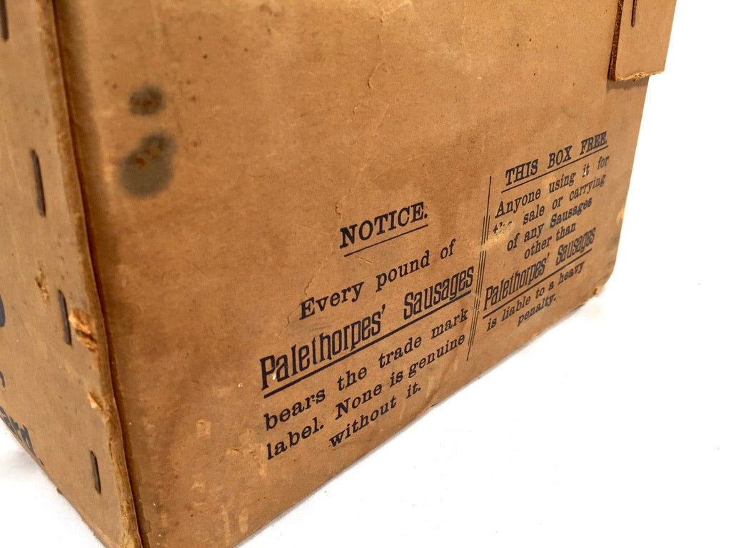 Antique Advertising Palethorpes Royal Cambridge Sausage Box Shop Display Crate