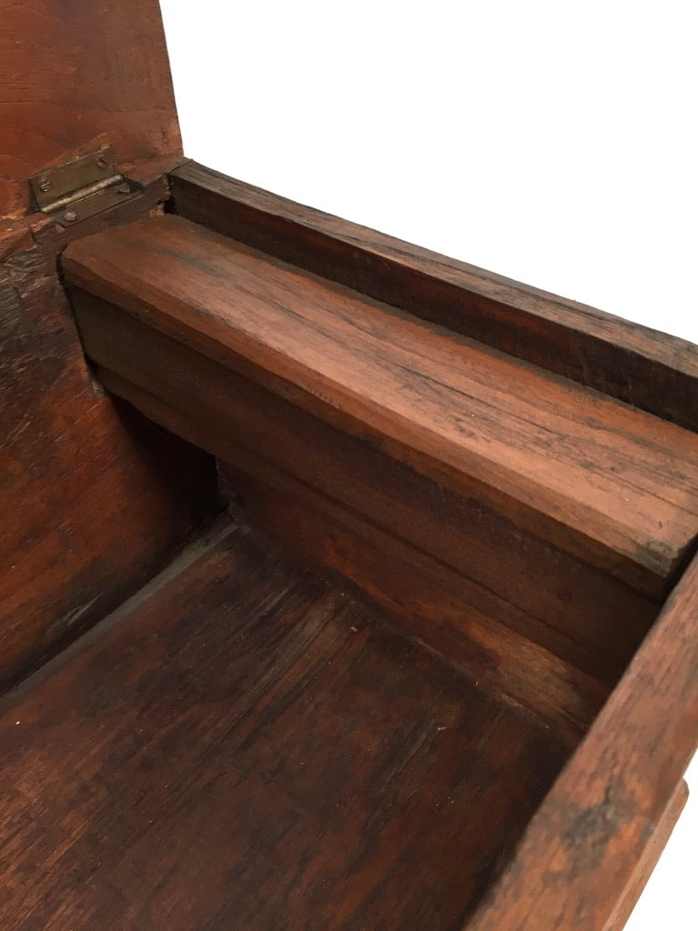 Antique Wooden Carved Blanket Box / Coffer Storage Chest Trunk c.1900