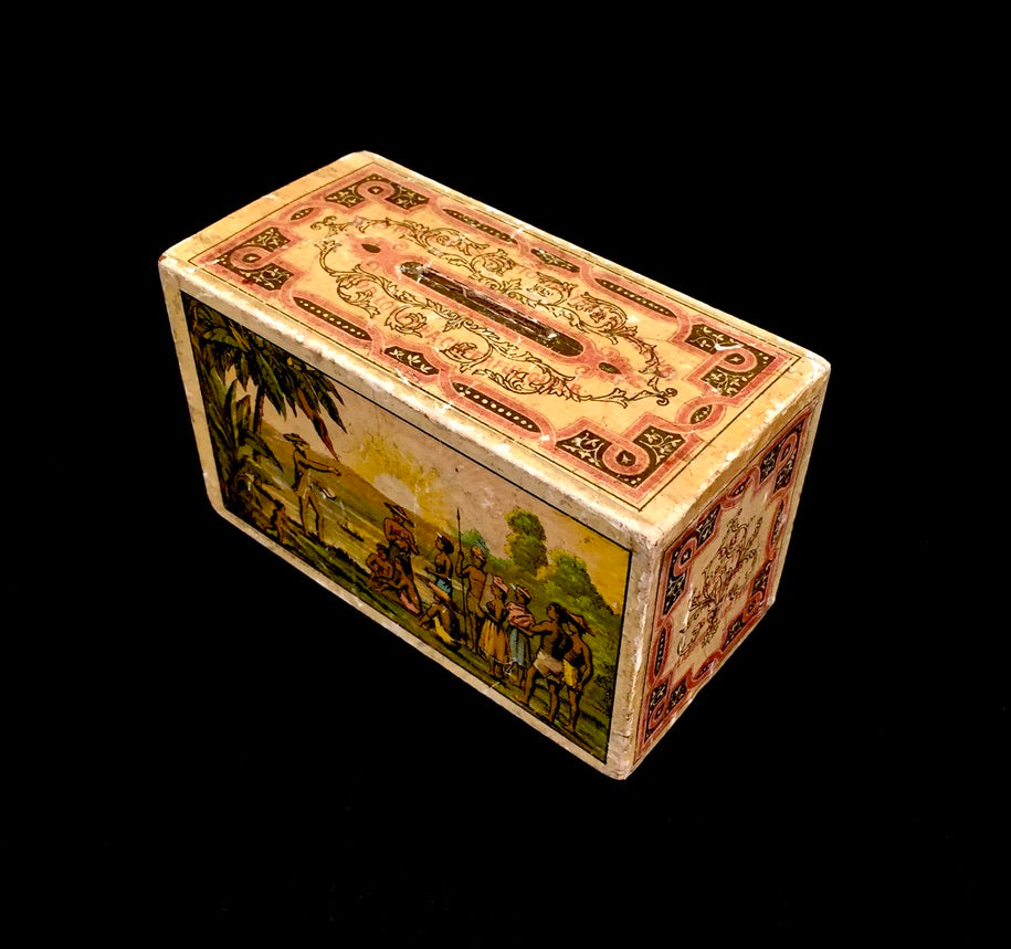 Antique Wooden London Missionary Society "LMS" Box Collection Offering Box