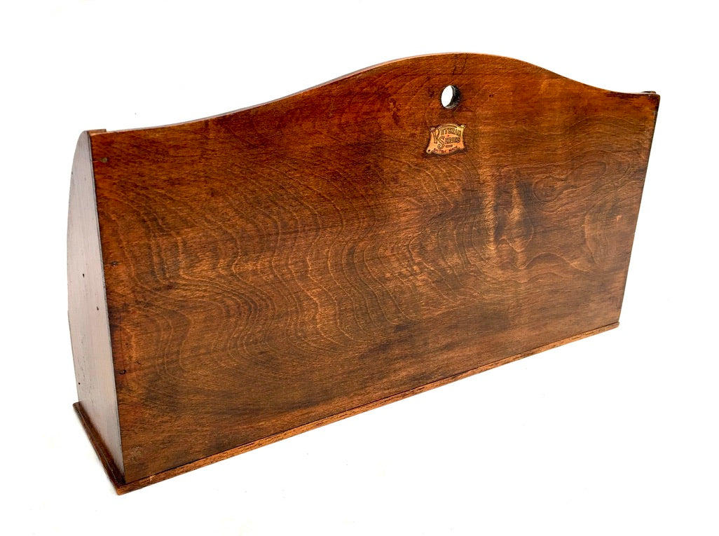 Vintage 1950s "Veteran Series" Wooden Oak Desktop Letter Rack Stationery Holder