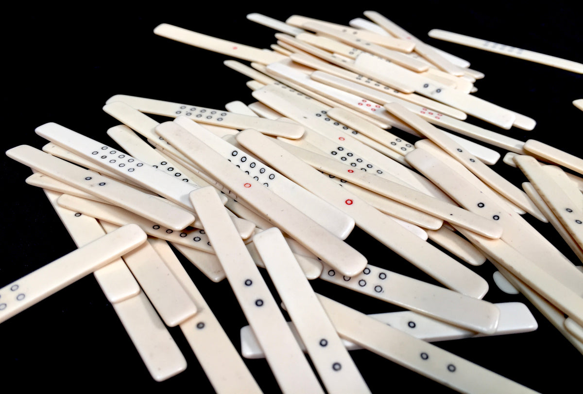 Antique Job Lot of Traditional Bone Mahjong Counting Sticks / Scoring Sticks