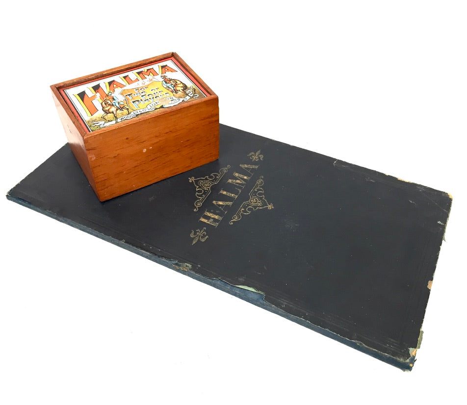 Antique 19th Century Halma Board Game Published by Woolley & Co London c.1890