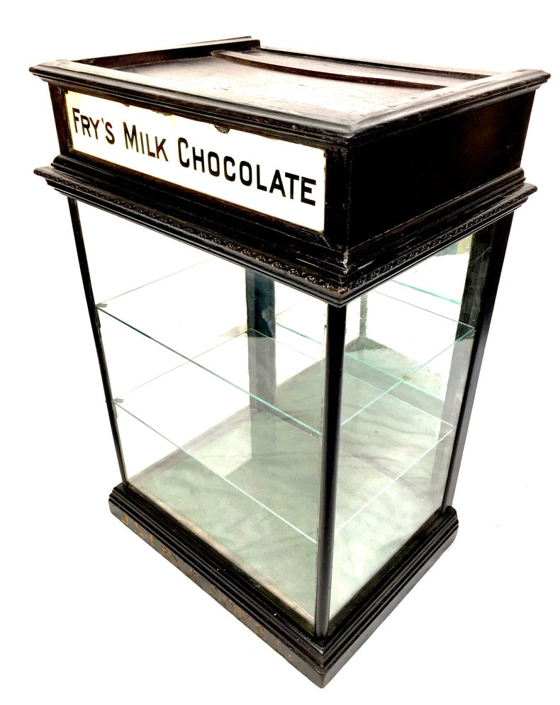 Antique J & S Fry's Chocolate Confectionery Glass Shop Counter Display Cabinet