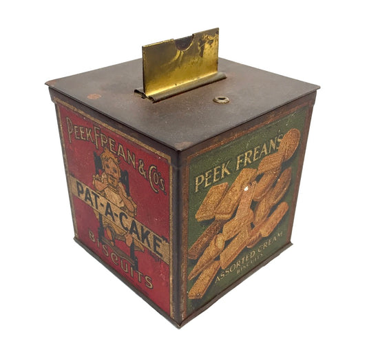Antique Advertising - Peek Frean & Co Biscuit Tin Counter String Dispenser c1930