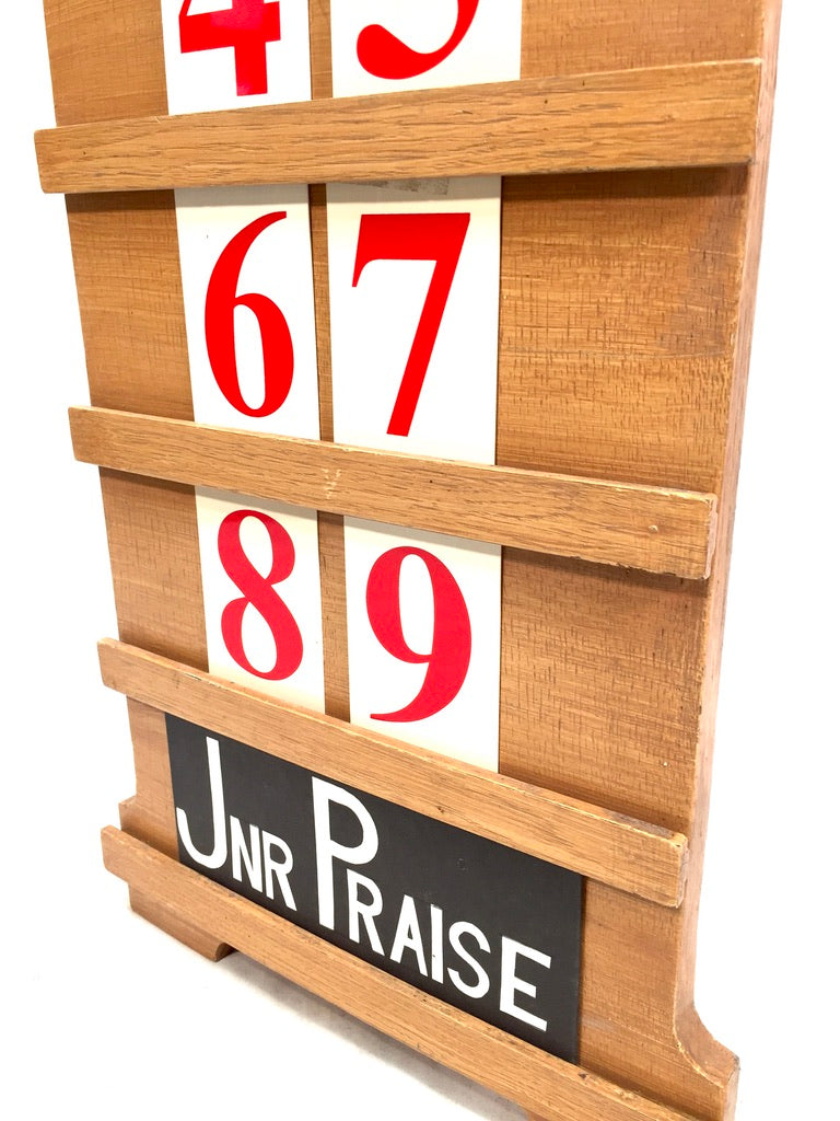 Vintage Large Wooden Church Used Hymn Board & Numbers Mid 20th Century c1950