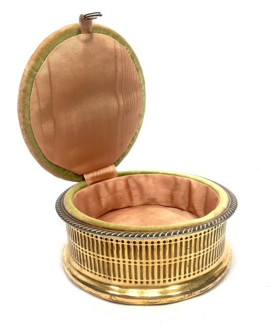 Antique Edwardian Ladies Brass Pin Cushion and Sewing Box / Trinket / Jewellery