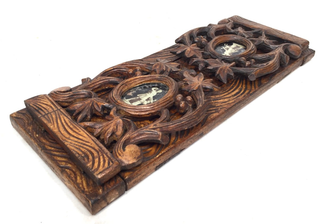 Antique Wooden Art Nouveau Tabletop Book Slide Display Stand Shelf Rack c1900
