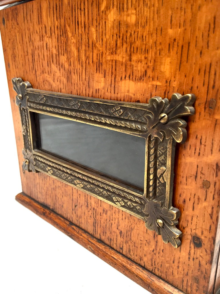 Antique Victorian Oak Country House Wooden Letter / Post Box / Stationery c.1900