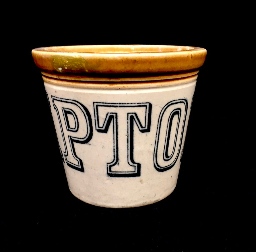 Antique Advertising - Lipton Stoneware Butter Dairy Crock / Pot Utensil Holder