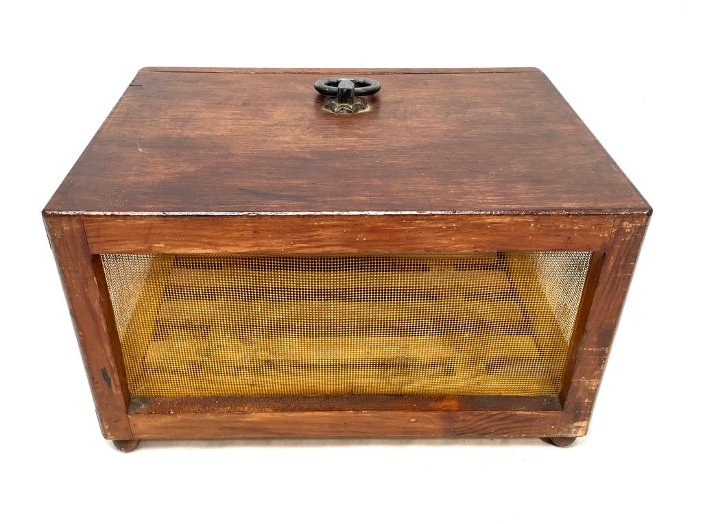 Vintage French Wooden & Glass Cheese Box Keeper / Cave à Fromage / Antique
