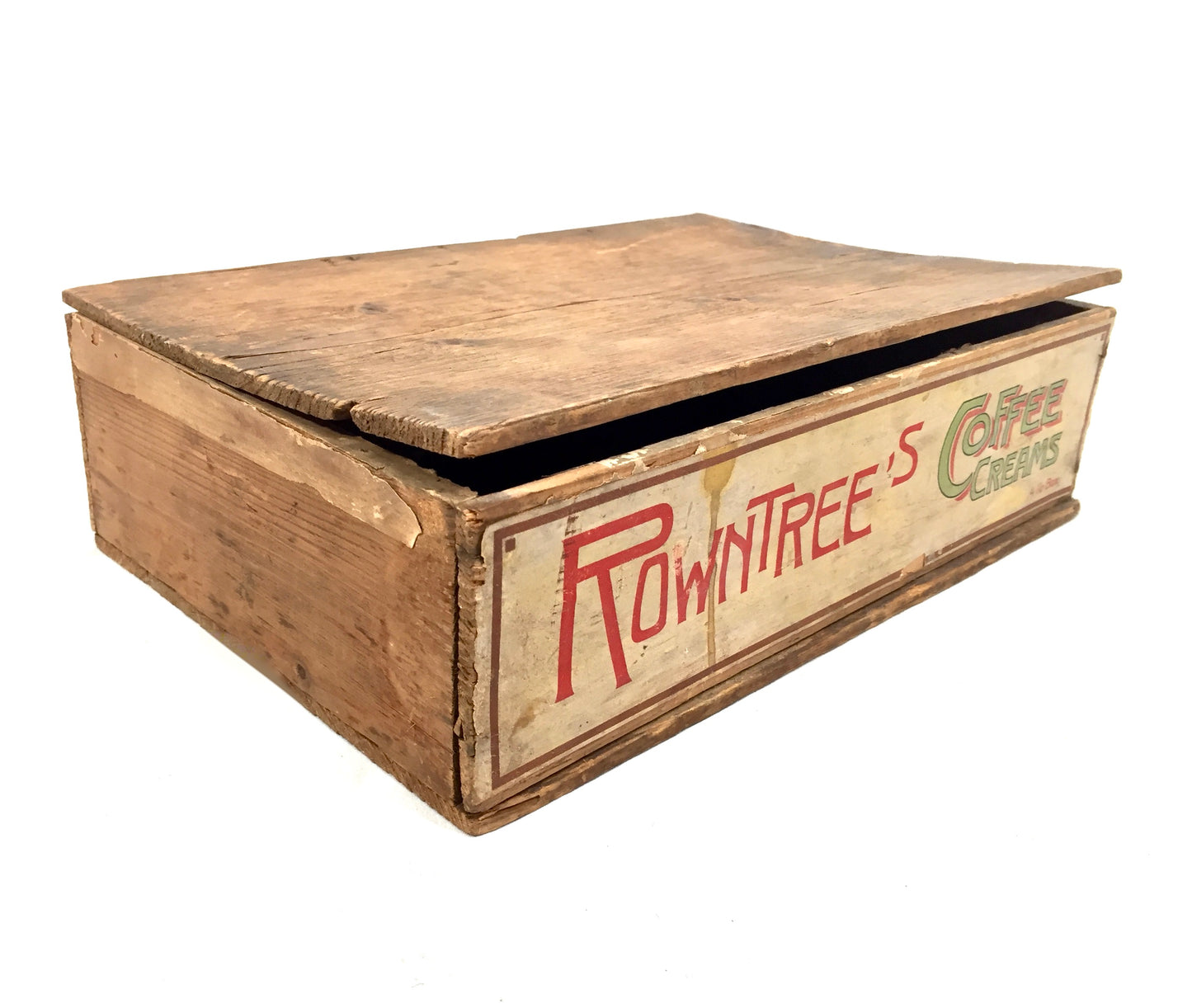 Antique Advertising - Rowntree's Coffee Creams Wooden Shop Counter Display Box