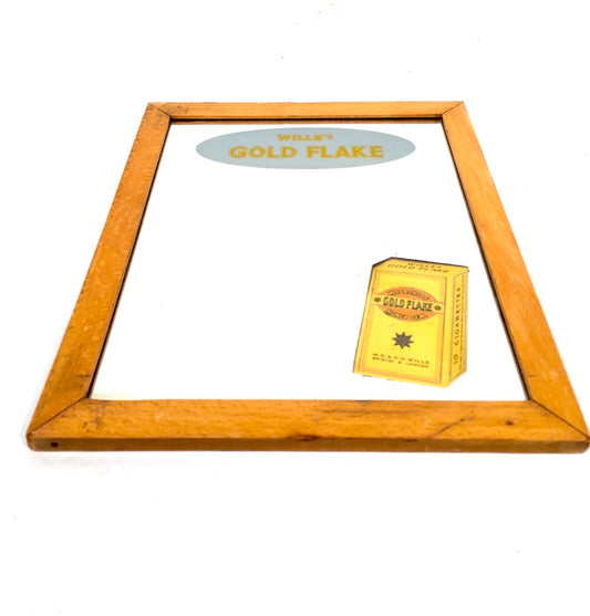 Antique Advertising - Wills's Gold Flake Honey Dew Cigarettes Oak Framed Mirror