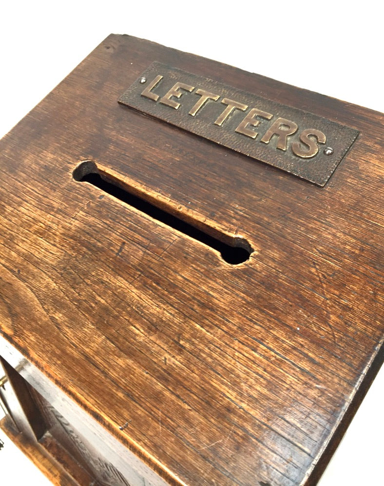 Antique Victorian Country House Wooden Letter / Post Box / Stationery c.1900