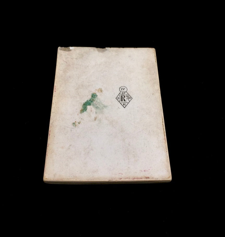 Antique Victorian Ceramic Memoranda Pad / Stationery Memo Notepad c.1880