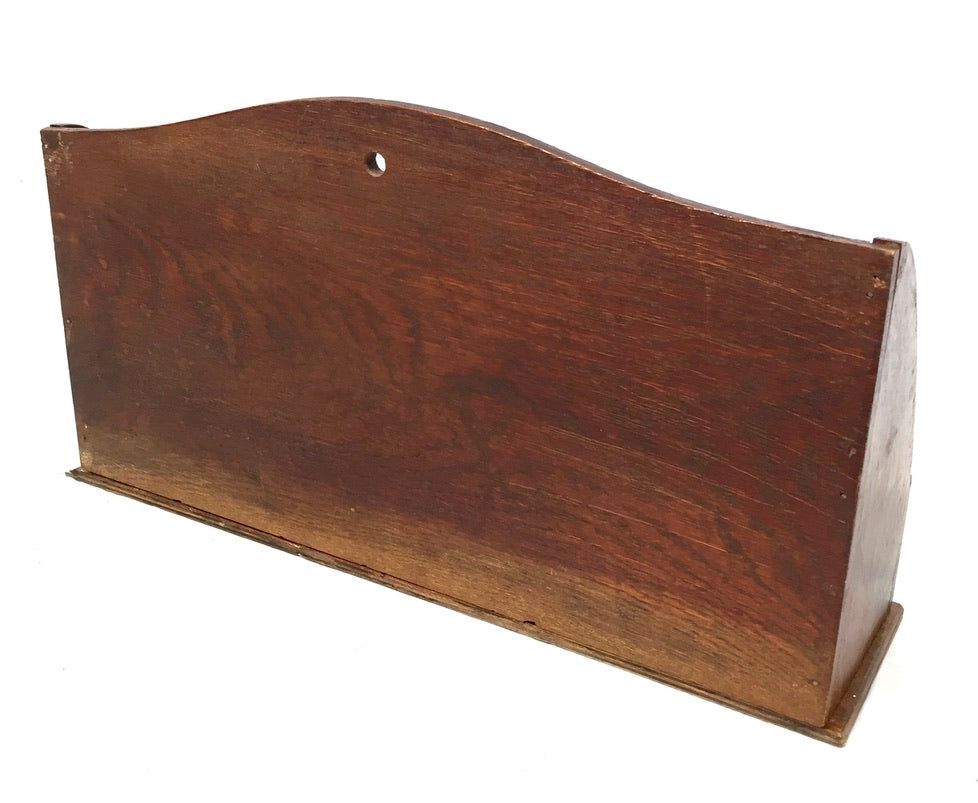 Antique Wooden Oak Desktop Letter Rack / Stationery Holder / Mid 20th Century