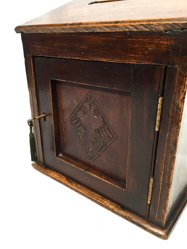 Antique Victorian Country House Wooden Letter / Post Box / Stationery c.1900