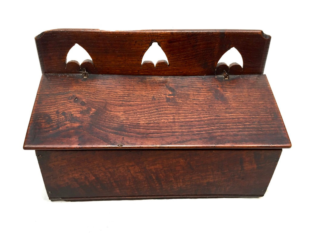 Antique Arts & Crafts Wooden Pine Candle / Knife Box / c.1900 / Wall Hanging