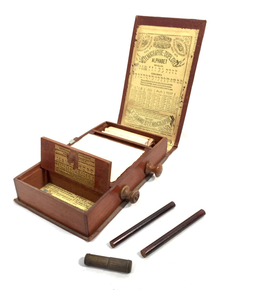 Antique 19th Century French Stenographie Duploye Travel Stationery Writing Kit