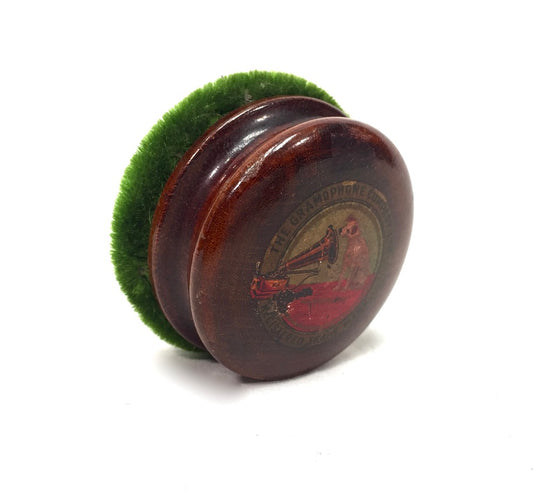 Antique The Gramophone Company HMV Wooden Record Cleaning Buffer Brush Vintage