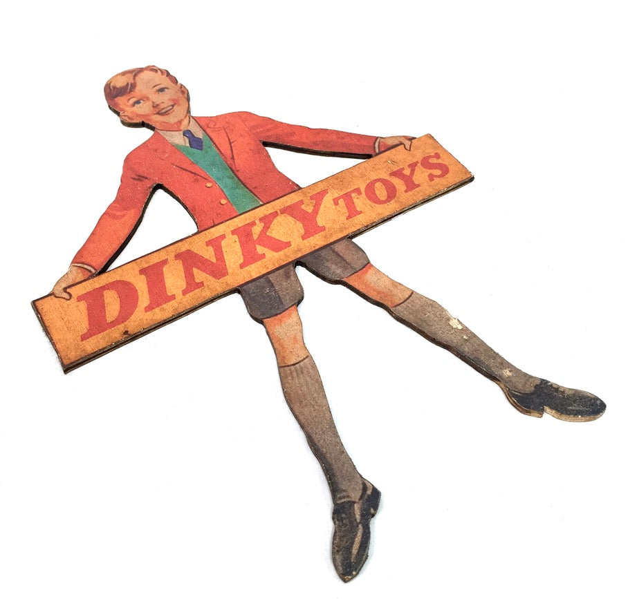 Vintage Advertising - Dinky Toys Wooden Boy Printed Shop Display Sign