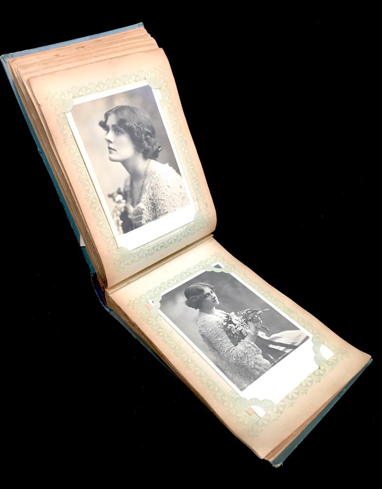 Antique Art Nouveau Early 20th Century Postcard Album / Photo Book / Scrapbook