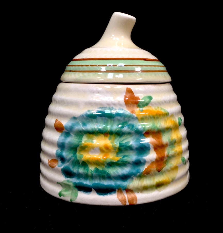 Clarice Cliff Pottery - Honeydew Preserve / Honey Pot / Art Deco / Antique c1936