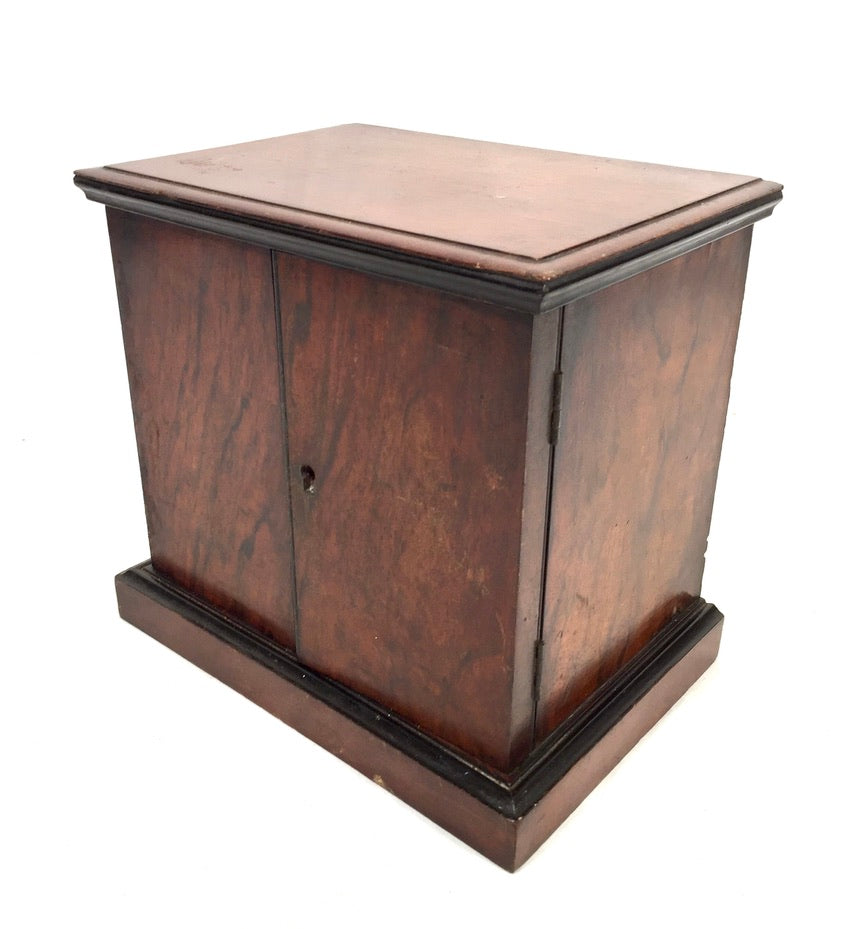 Antique Victorian Wooden Humidor / Small Chest of Drawers Collectors Cabinet Box