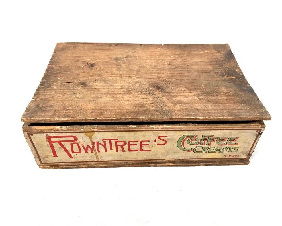 Antique Advertising - Rowntree's Coffee Creams Wooden Shop Counter Display Box