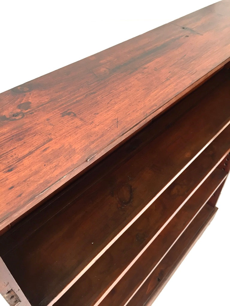 Antique Wooden Bookcase / Book Shelf Display Rack Freestanding c.1950 / Vintage