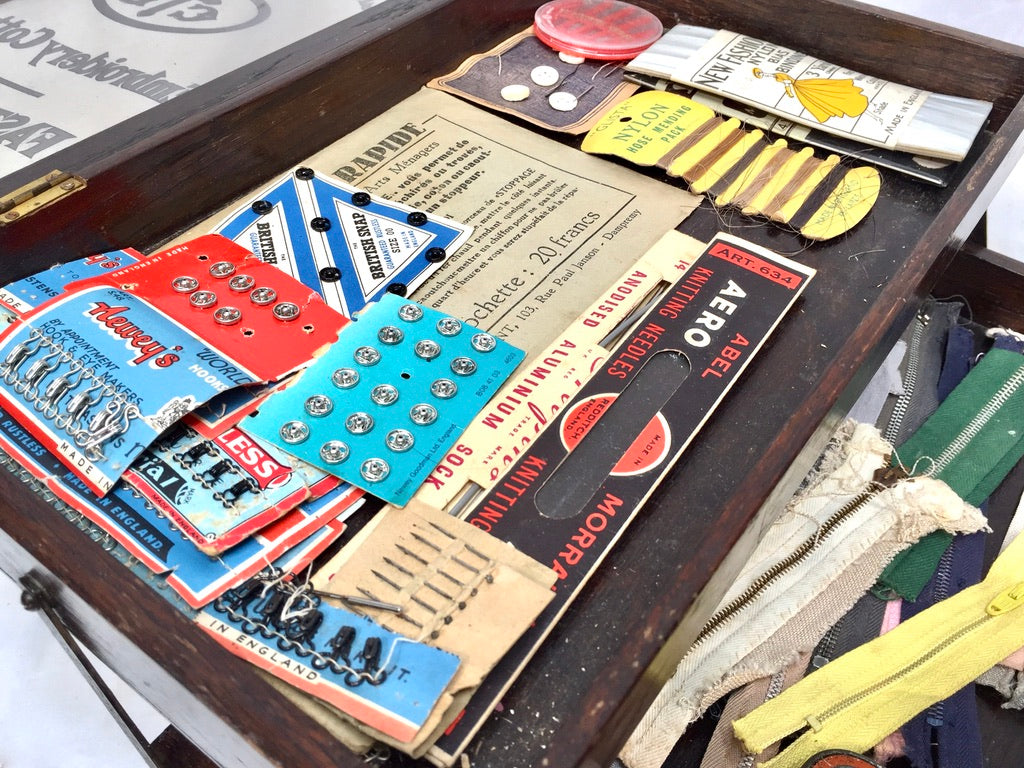 Antique Haberdashery Shop Display Cartier Bresson Cotton Cantilever Sewing Box