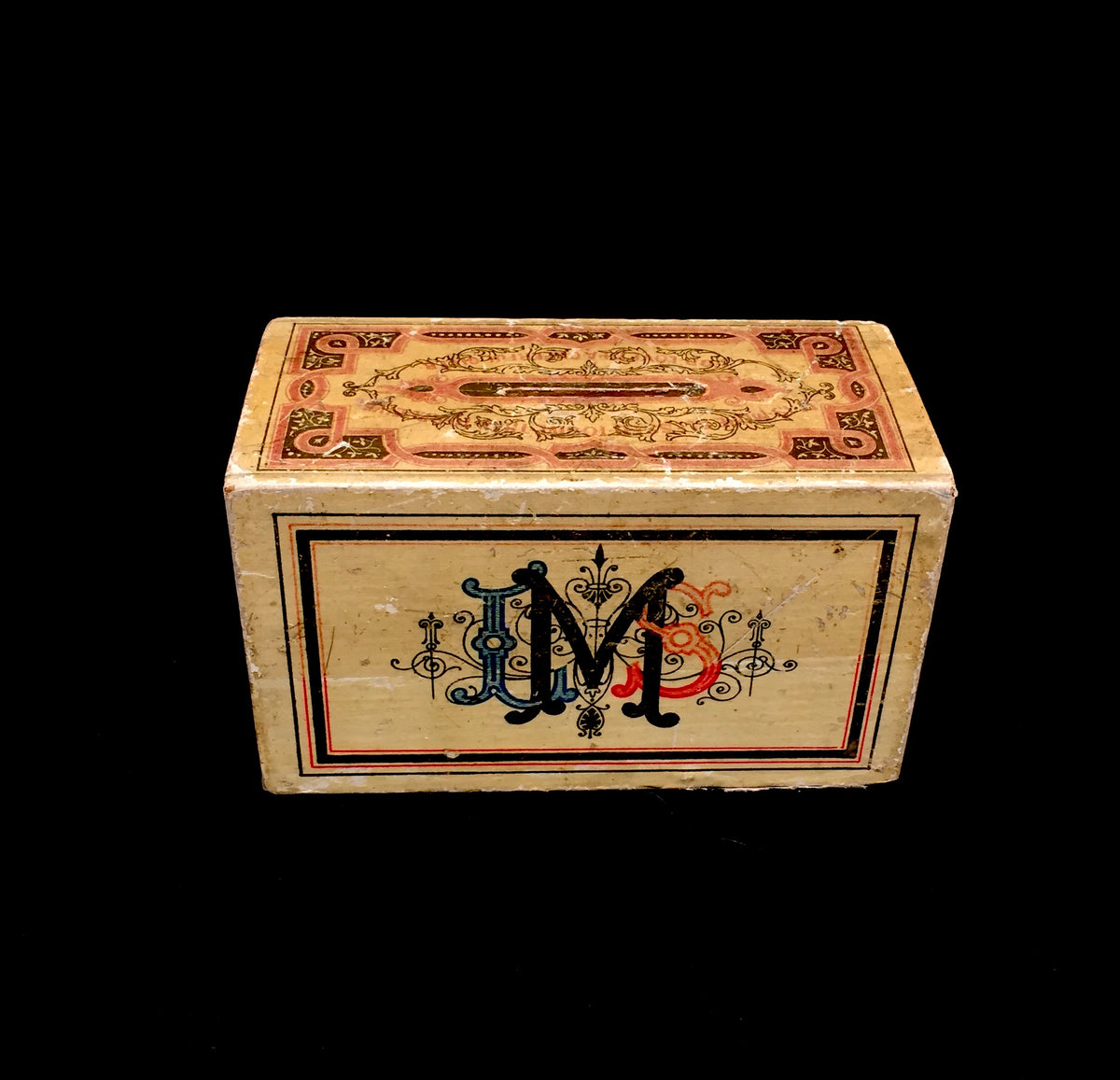 Antique Wooden London Missionary Society "LMS" Box Collection Offering Box