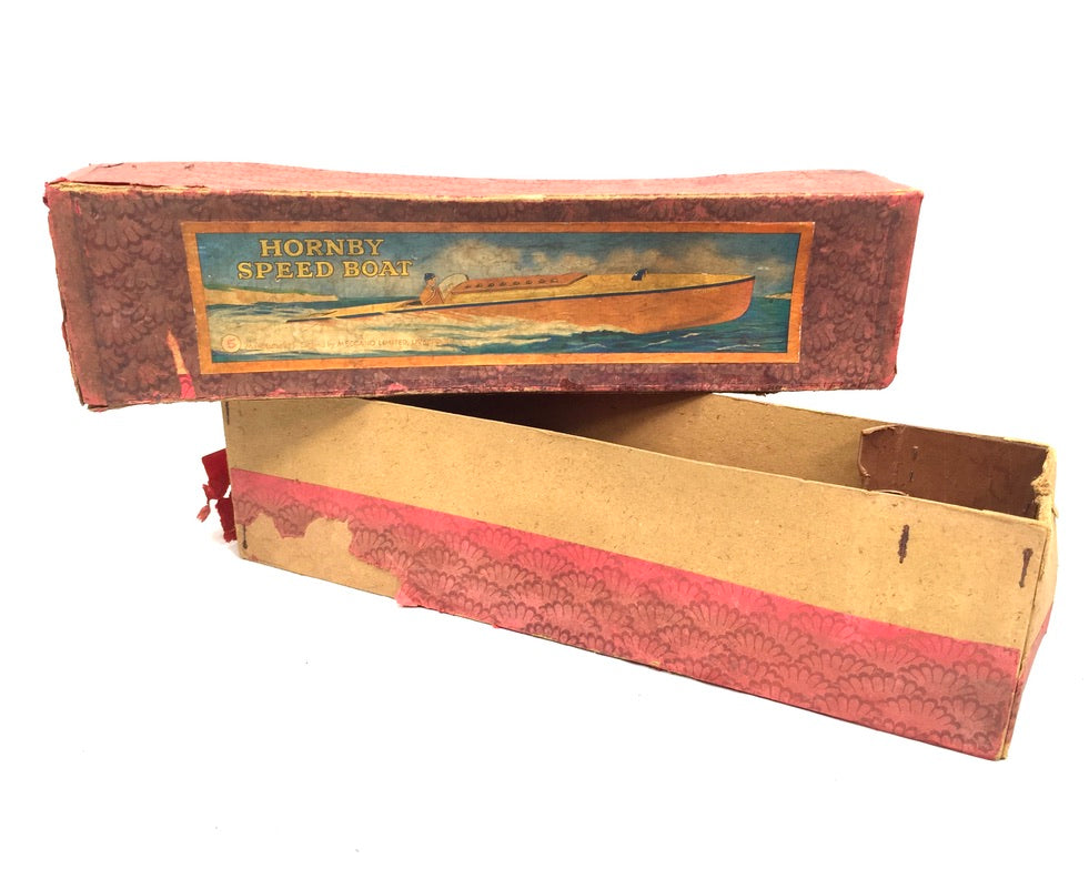 Antique Hornby Toy "Racer III" No.3 & Speedboat Tinplate Meccano Toy c.1930