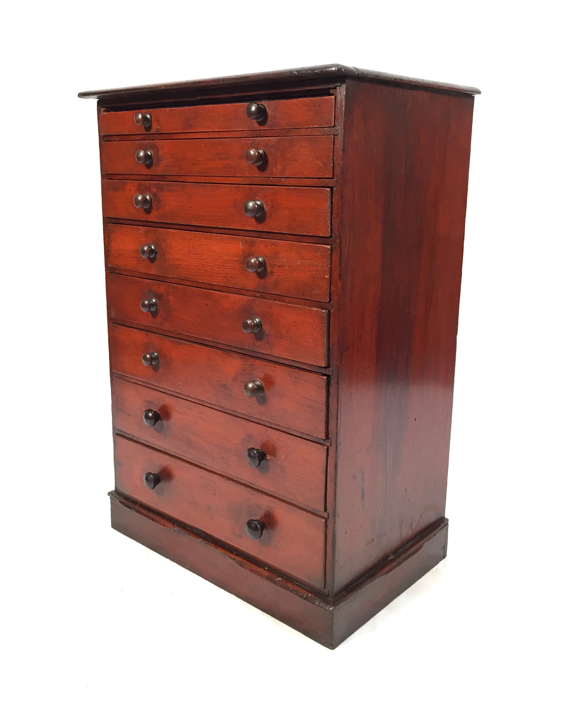 Antique Wooden Large Tabletop Collectors Cabinet Specimen Chest of Drawers c1900