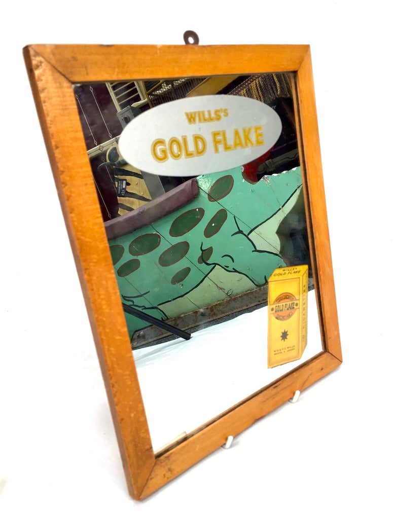 Antique Advertising - Wills's Gold Flake Honey Dew Cigarettes Oak Framed Mirror