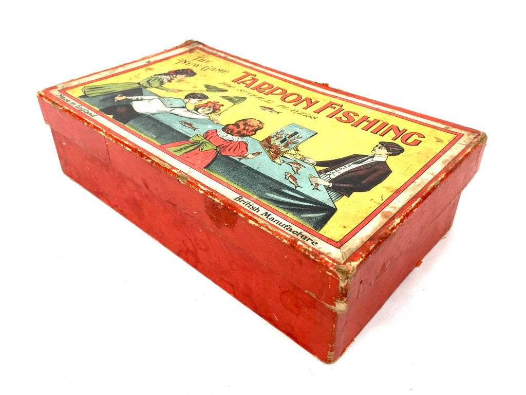 Antique Tabletop Victorian Tarpon Fishing Parlour Game in Original Box / c.1895